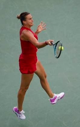 August 3, 2024: Aryna Sabalenka plays a shot during the 2024 Mubadala Citi DC Open tennis tournament being played at Rock Creek Park Tennis Center in Washington, D.C. CSM District Of Columbia United States of America - ZUMAc04_ 20240803_zma_c04_141 Copyright: xJustinxCooperx