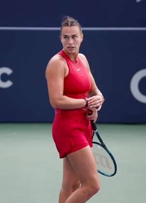 August 3, 2024: Aryna Sabalenka during the 2024 Mubadala Citi DC Open tennis tournament being played at Rock Creek Park Tennis Center in Washington, D.C. CSM District Of Columbia United States of America - ZUMAc04_ 20240803_zma_c04_145 Copyright: xJustinxCooperx