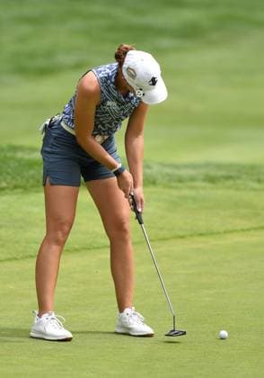 PORTLAND, OR - AUGUST 03: Polly Mack putts on the 6th hole during the third round of the LPGA, Golf Damen Portland Classic on August 3, 2024 at Columbia Edgewater Country Club in Portland, Oregon. (Photo by Brian Murphy Icon Sportswire) GOLF: AUG 03 LPGA Portland Classic EDITORIAL USE ONLY Icon240803330