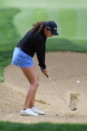 PORTLAND, OR - AUGUST 03: Alexa Pano hits out of a fairway bunker on the 10th hole during the third round of the LPGA, Golf Damen Portland Classic on August 3, 2024 at Columbia Edgewater Country Club in Portland, Oregon. (Photo by Brian Murphy Icon Sportswire) GOLF: AUG 03 LPGA Portland Classic EDITORIAL USE ONLY Icon240803504