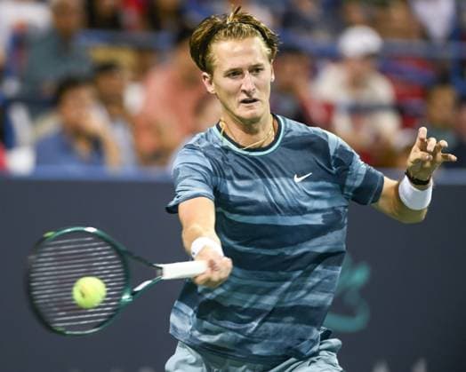 August 3, 2024, Washington, D.C, U.S: SEBASTIAN KORDA hits forehand during his semifinal match against Francis Tiafoe at the Rock Creek Tennis Center. Washington U.S - ZUMAg196 20240803_zap_g196_030 Copyright: xKylexGustafsonx