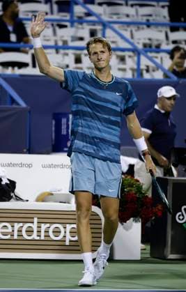 August 3, 2024: Sebastian Korda (USA) waves to the fans during the 2024 Mubadala Citi DC Open tennis tournament being played at Rock Creek Park Tennis Center in Washington, D.C. CSM District Of Columbia United States of America - ZUMAc04_ 20240803_zma_c04_370 Copyright: xJustinxCooperx