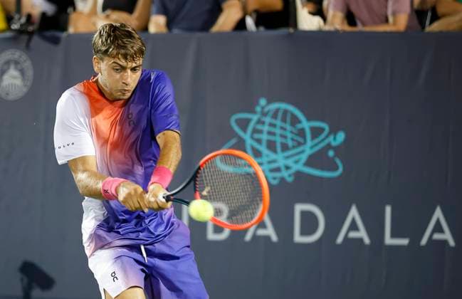 August 3, 2024: Flavio Cobolli (ITA) hits a shot during the 2024 Mubadala Citi DC Open tennis tournament being played at Rock Creek Park Tennis Center in Washington, D.C. CSM District Of Columbia United States of America - ZUMAc04_ 20240803_zma_c04_381 Copyright: xJustinxCooperx