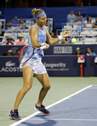 August 3, 2024: Marie Bouzkova (CZE) hits a shot during the 2024 Mubadala Citi DC Open tennis tournament being played at Rock Creek Park Tennis Center in Washington, D.C. CSM District Of Columbia United States of America - ZUMAc04_ 20240803_zma_c04_387 Copyright: xJustinxCooperx
