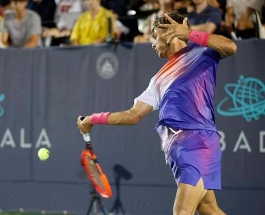 August 3, 2024: Flavio Cobolli (ITA) hits a shot during the 2024 Mubadala Citi DC Open tennis tournament being played at Rock Creek Park Tennis Center in Washington, D.C. CSM District Of Columbia United States of America - ZUMAc04_ 20240803_zma_c04_388 Copyright: xJustinxCooperx