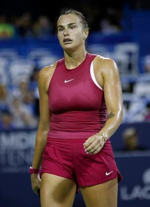 August 3, 2024: Aryna Sabalenka during the 2024 Mubadala Citi DC Open tennis tournament being played at Rock Creek Park Tennis Center in Washington, D.C. CSM District Of Columbia United States of America - ZUMAc04_ 20240803_zma_c04_393 Copyright: xJustinxCooperx