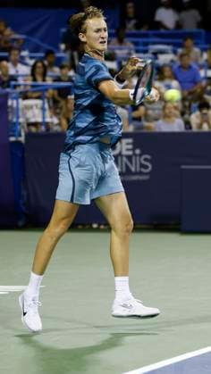 August 3, 2024: Sebastian Korda (USA) hits a shot during the 2024 Mubadala Citi DC Open tennis tournament being played at Rock Creek Park Tennis Center in Washington, D.C. CSM District Of Columbia United States of America - ZUMAc04_ 20240803_zma_c04_394 Copyright: xJustinxCooperx