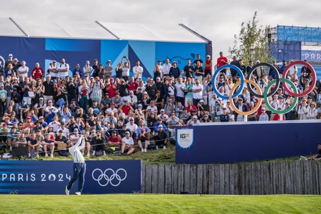240804 Matthieu Pavon of France during the final round of the men s individual stroke play golf during day 9 of the Paris 2024 Olympic Games on August 4, 2024 in Paris Photo Petter Arvidson BILDBYRAN code PA PA0861 golf olympic games olympics os ol olympiska spel olympiske leker paris 2024 paris os paris ol bbeng sweden sverige grappa33  Copyright: PETTERxARVIDSON BB240804PA005