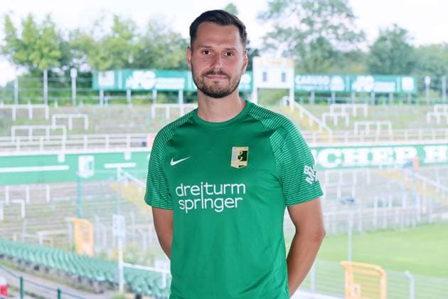 Chemie Leipzig team presentation Regionalliga NO Manuel Wajer BSG Chemie Leipzig Regionalliga NordOst, portrait date 2024 2025 , 02 08 2024, Alfred Kunze Sportpark, Leipzig , Picture Point