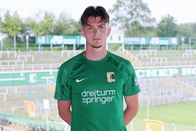 Chemie Leipzig team presentation Regionalliga NO Maximilian Jagatic BSG Chemie Leipzig Regionalliga NordOst, portrait date 2024 2025 , 02 08 2024, Alfred Kunze Sportpark, Leipzig , Picture Point