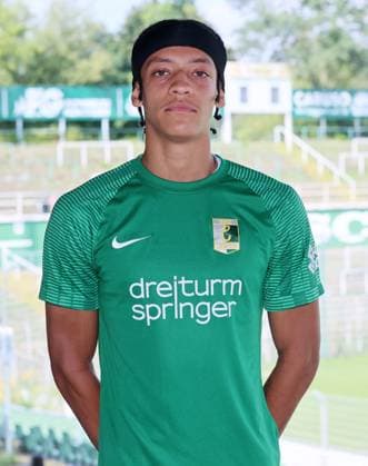 Chemie Leipzig team presentation Regionalliga NO Elias Ndukwe Oke BSG Chemie Leipzig Regionalliga NordOst, portrait date 2024 2025 , 02 08 2024, Alfred Kunze Sportpark, Leipzig , Picture Point