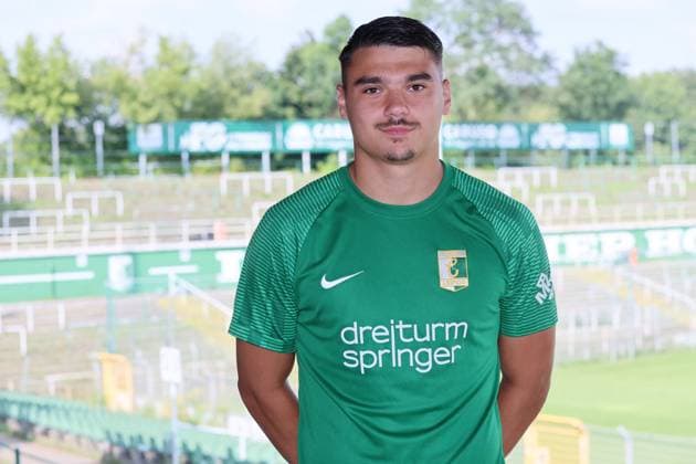 Chemie Leipzig team presentation Regionalliga NO Julian Weigel BSG Chemie Leipzig Regionalliga NordOst, portrait date 2024 2025 , 02 08 2024, Alfred Kunze Sportpark, Leipzig , Picture Point