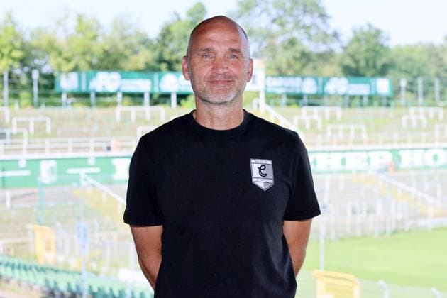 Chemie Leipzig team presentation Regionalliga NO Sports Director Steffen Ziffert BSG Chemie Leipzig Regionalliga NordOst, portrait date 2024 2025 , 02 08 2024, Alfred Kunze Sportpark, Leipzig , Picture Point