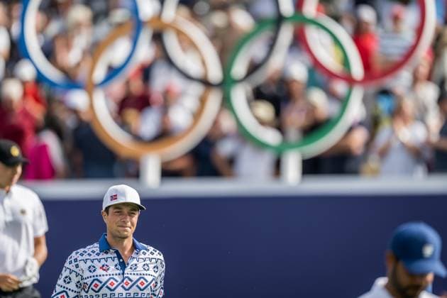 240804 Viktor Hovland of Norway during the final round of the men s individual stroke play golf during day 9 of the Paris 2024 Olympic Games on August 4, 2024 in Paris Photo Petter Arvidson BILDBYRAN code PA PA0861 golf olympic games olympics os ol olympiska spel olympiske leker paris 2024 paris os paris ol bbeng sweden sverige  Copyright: PETTERxARVIDSON BB240804PA039