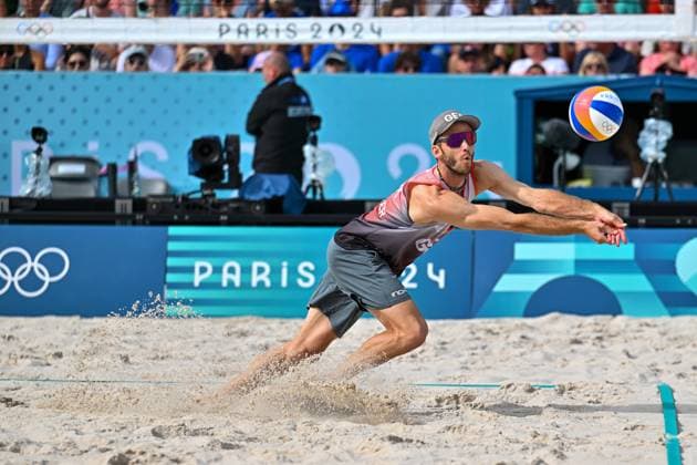 Olympic Games Beach Volleyball Paris 04 08 2024 Round of 16, Men, GER BRA, Clemens Wickler 2, GER , Copyright: xBEAUTIFULxSPORTS TomxBlochx