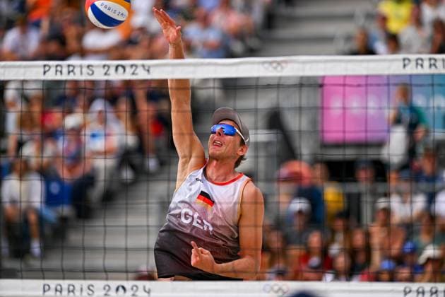 Olympic Games Beach Volleyball Paris 04 08 2024 Round of 16, Men, GER BRA, Nils Ehlers 1, GER , Copyright: xBEAUTIFULxSPORTS TomxBlochx
