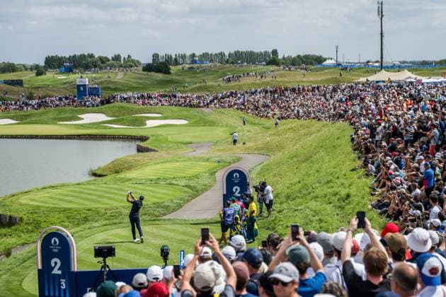 240804 Ludvig Aberg of Sweden during the final round of the men s individual stroke play golf during day 9 of the Paris 2024 Olympic Games on August 4, 2024 in Paris Photo Petter Arvidson BILDBYRAN code PA PA0861 golf olympic games olympics os ol olympiska spel olympiske leker paris 2024 paris os paris ol bbeng sweden sverige  Copyright: PETTERxARVIDSON BB240804PA078