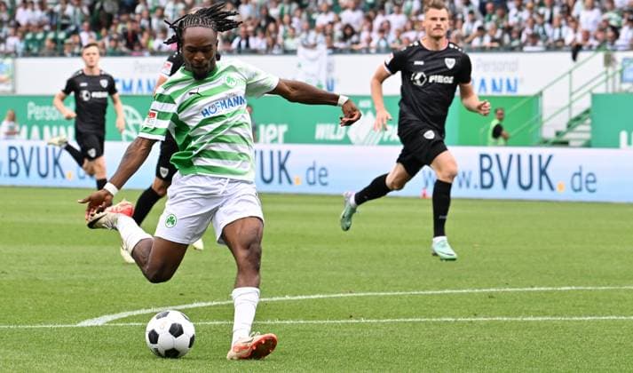 04 08 2024 Soccer Season 2024 2025 2 Soccer Bundesliga 01 Matchday SpVgg Greuther Fürth Kleeblatt SC Preußen Münster Sportfoto Zink xwoxzix DFL regulations prohibit any use of photographs as image sequences and or quasi video only for editorial use Noel Futkeu 9, SpVgg Greuther Fürth
