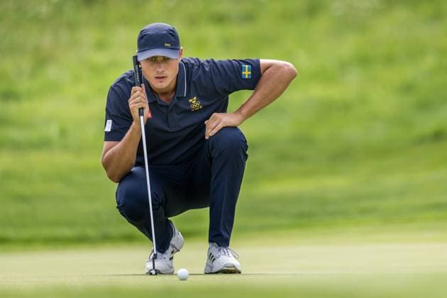 240804 Ludvig Aberg of Sweden during the final round of the men s individual stroke play golf during day 9 of the Paris 2024 Olympic Games on August 4, 2024 in Paris Photo Petter Arvidson BILDBYRAN code PA PA0861 golf olympic games olympics os ol olympiska spel olympiske leker paris 2024 paris os paris ol bbeng sweden sverige  Copyright: PETTERxARVIDSON BB240804PA096