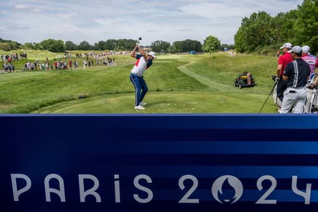 240804 Scottie Scheffler of the United States during the final round of the men s individual stroke play golf during day 9 of the Paris 2024 Olympic Games on August 4, 2024 in Paris Photo Petter Arvidson BILDBYRAN code PA PA0861 golf olympic games olympics os ol olympiska spelen olympiske leker paris 2024 paris os paris ol bbeng sweden sverige  Copyright: PETTERxARVIDSON BB240804PA090