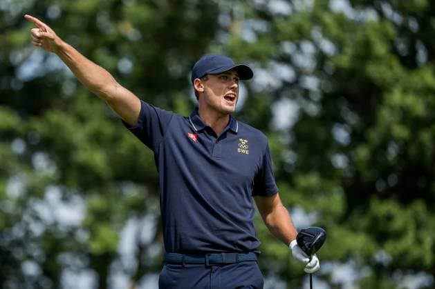 240804 Ludvig Aberg of Sweden during the final round of the men s individual stroke play golf during day 9 of the Paris 2024 Olympic Games on August 4, 2024 in Paris Photo Petter Arvidson BILDBYRAN code PA PA0861 golf olympic games olympics os ol olympiska spel olympiske leker paris 2024 paris os paris ol bbeng sweden sverige  Copyright: PETTERxARVIDSON BB240804PA105