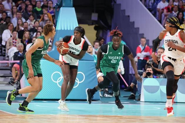Laeticia AMIHERE (Canada) Women basketball, Canada vs Nigeria, Women s preliminary round during the Olympic Games, Olympische Spiele, Olympia, OS Paris 2024 - photo Laurent Sanson DPPI Panoramic JO 2024 : BASKET BALL - Canada vs Nigeria - Jeux Olympiques 2024 - Paris2024 - Lille - 04 08 2024 DPPI Panoramic 