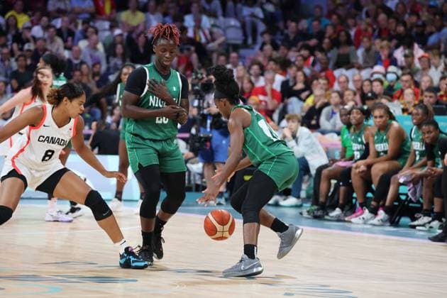 Women basketball, Canada vs Nigeria, Women s preliminary round during the Olympic Games, Olympische Spiele, Olympia, OS Paris 2024 - photo Laurent Sanson DPPI Panoramic JO 2024 : BASKET BALL - Canada vs Nigeria - Jeux Olympiques 2024 - Paris2024 - Lille - 04 08 2024 DPPI Panoramic 