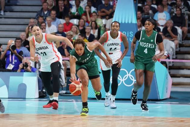 Pallas KUNAIYI-AKPANAH (Nigéria) Women basketball, Canada vs Nigeria, Women s preliminary round during the Olympic Games, Olympische Spiele, Olympia, OS Paris 2024 - photo Laurent Sanson DPPI Panoramic JO 2024 : BASKET BALL - Canada vs Nigeria - Jeux Olympiques 2024 - Paris2024 - Lille - 04 08 2024 DPPI Panoramic 