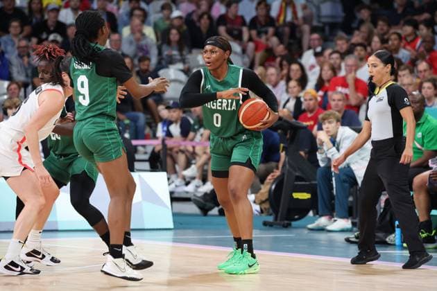 Amy OKONKWO (Nigéria) Women basketball, Canada vs Nigeria, Women s preliminary round during the Olympic Games, Olympische Spiele, Olympia, OS Paris 2024 - photo Laurent Sanson DPPI Panoramic JO 2024 : BASKET BALL - Canada vs Nigeria - Jeux Olympiques 2024 - Paris2024 - Lille - 04 08 2024 DPPI Panoramic 