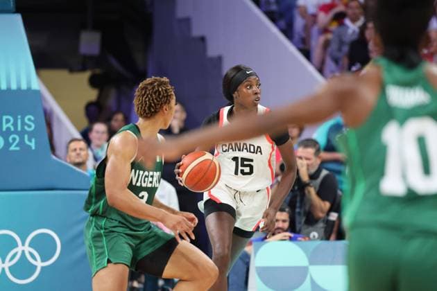 Laeticia AMIHERE (Canada) Women basketball, Canada vs Nigeria, Women s preliminary round during the Olympic Games, Olympische Spiele, Olympia, OS Paris 2024 - photo Laurent Sanson DPPI Panoramic JO 2024 : BASKET BALL - Canada vs Nigeria - Jeux Olympiques 2024 - Paris2024 - Lille - 04 08 2024 DPPI Panoramic 