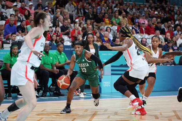 Ezinne KALU (Nigéria) Women basketball, Canada vs Nigeria, Women s preliminary round during the Olympic Games, Olympische Spiele, Olympia, OS Paris 2024 - photo Laurent Sanson DPPI Panoramic JO 2024 : BASKET BALL - Canada vs Nigeria - Jeux Olympiques 2024 - Paris2024 - Lille - 04 08 2024 DPPI Panoramic 