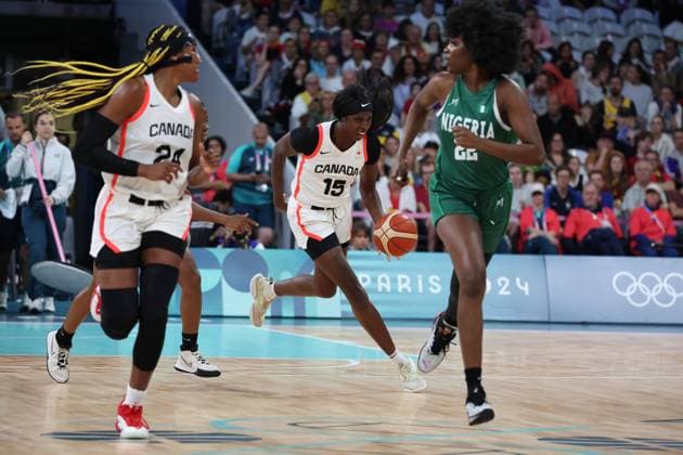 Laeticia AMIHERE (Canada) Women basketball, Canada vs Nigeria, Women s preliminary round during the Olympic Games, Olympische Spiele, Olympia, OS Paris 2024 - photo Laurent Sanson DPPI Panoramic JO 2024 : BASKET BALL - Canada vs Nigeria - Jeux Olympiques 2024 - Paris2024 - Lille - 04 08 2024 DPPI Panoramic 