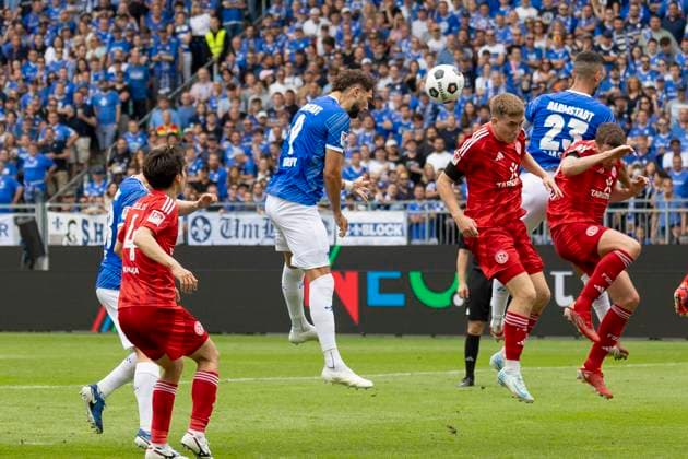 2 Bundesliga SV Darmstadt 98 Fortuna Düsseldorf, 04 08 2024 Fraser Hornby SV Darmstadt 98 9 with a great chance puts the ball on goal, SV Darmstadt 98 Fortuna Düsseldorf, Darmstadt, Merck Stadion am Böllenfalltor, 4 8 2024 Copyright: xBEAUTIFULxSPORTS Gawlikx
