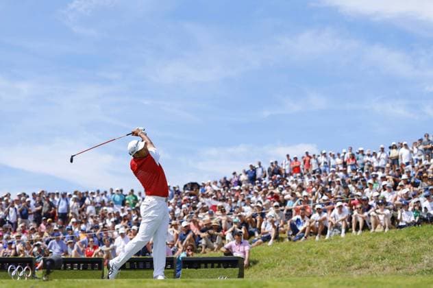 Paris Olympics: Golf Japan s Hideki Matsuyama hits off the seventh tee during the final round of the men s golf event at the Paris Olympics on Aug. 4, 2024, at Le Golf National in Saint-Quentin-en-Yvelines, France.  A14AA0003236369P