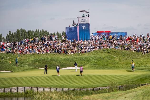 240804 Ludvig Aberg of Sweden during the final round of the men s individual stroke play golf during day 9 of the Paris 2024 Olympic Games on August 4, 2024 in Paris Photo Petter Arvidson BILDBYRAN code PA PA0861 golf olympic games olympics os ol olympiska spel olympiske leker paris 2024 paris os paris ol bbeng sweden sverige  Copyright: PETTERxARVIDSON BB240804PA118