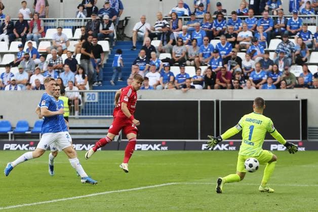 04 08 2024, xtvx, Fußball 2 Bundesliga, SV Darmstadt 98 Fortuna Düsseldorf emspor, v l Goal scored, Tor zum 0 2 Tim Rossmann Fortuna Duesseldorf DFL DFB REGULATIONS PROHIBIT ANY USE OF PHOTOGRAPHS as IMAGE SEQUENCES and or QUASI VIDEO Darmstadt