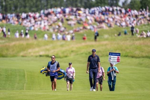 240804 Ludvig Aberg of Sweden during the final round of the men s individual stroke play golf during day 9 of the Paris 2024 Olympic Games on August 4, 2024 in Paris Photo Petter Arvidson BILDBYRAN code PA PA0861 golf olympic games olympics os ol olympiska spel olympiske leker paris 2024 paris os paris ol bbeng sweden sverige  Copyright: PETTERxARVIDSON BB240804PA123