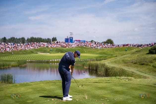 240804 Ludvig Aberg of Sweden during the final round of the men s individual stroke play golf during day 9 of the Paris 2024 Olympic Games on August 4, 2024 in Paris Photo Petter Arvidson BILDBYRAN code PA PA0861 golf olympic games olympics os ol olympiska spel olympiske leker paris 2024 paris os paris ol bbeng sweden sverige  Copyright: PETTERxARVIDSON BB240804PA124