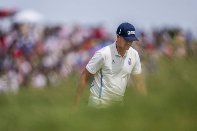 240804 Victor Perez of France during the final round of the men s individual stroke play golf during day 9 of the Paris 2024 Olympic Games on August 4, 2024 in Paris Photo Petter Arvidson BILDBYRAN code PA PA0861 golf olympic games olympics os ol olympiska spelen olympiske leker paris 2024 paris os paris ol bbeng france france grappa33  Copyright: PETTERxARVIDSON BB240804PA130