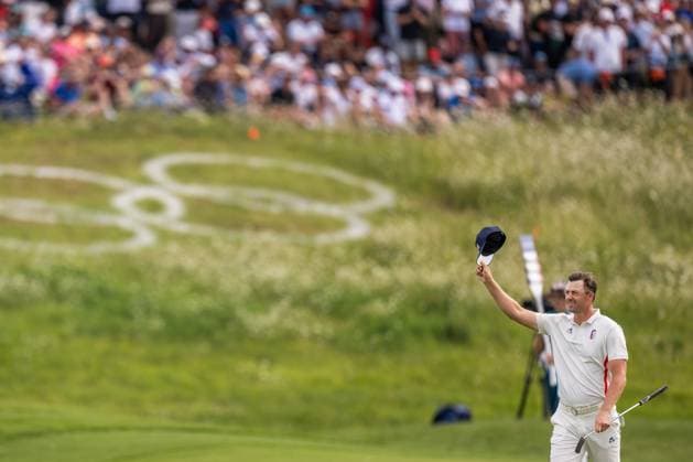 240804 Victor Perez of France during the final round of the men s individual stroke play golf during day 9 of the Paris 2024 Olympic Games on August 4, 2024 in Paris Photo Petter Arvidson BILDBYRAN code PA PA0861 golf olympic games olympics os ol olympiska spelen olympiske leker paris 2024 paris os paris ol bbeng france france france grappa33  Copyright: PETTERxARVIDSON BB240804PA136