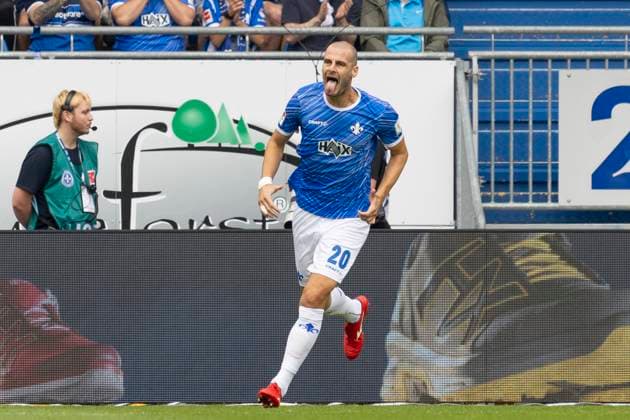 2 Bundesliga SV Darmstadt 98 Fortuna Düsseldorf, 04 08 2024 Aleksandar Vukotic SV Darmstadt 98 20 after a missed goal chance, SV Darmstadt 98 Fortuna Düsseldorf, Darmstadt, Merck Stadion am Böllenfalltor, 4 8 2024 Copyright: xBEAUTIFULxSPORTS Gawlikx