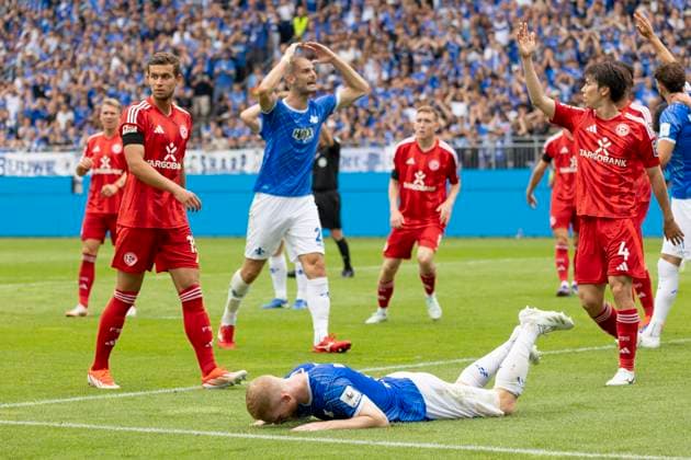 2 Soccer Bundesliga SV Darmstadt 98 Fortuna Düsseldorf, 04 08 2024 Kai Klefisch SV Darmstadt 98 17 on the ground, SV Darmstadt 98 Fortuna Düsseldorf, Darmstadt, Merck Stadion am Böllenfalltor, 4 8 2024 Copyright: xBEAUTIFULxSPORTS Gawlikx