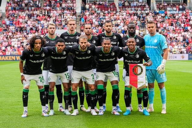 Johan Cruijff Schaal XXVIII: PSV v Feyenoord Eindhoven - Players of Feyenoord during the Johan Cruijff Schaal, the first official match of the season 2024 2025 between PSV and Feyenoord. The Johan Cruijff Schaal XXVIII is played at Philips Stadion on 4 August 2024 in Eindhoven, The Netherlands. Copyright: xYannickxVerhoevenx
