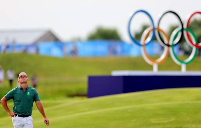 Paris 2024 Olympic Games, Olympische Spiele, Olympia, OS Le Golf National, Paris, France 4 8 2024 Men s Individual Stroke Play Ireland™s Rory McIlroy on the 18th Rory McIlroy on the 18th 4 8 2024  Copyright: x INPHO JamesxCrombiex JRH20607