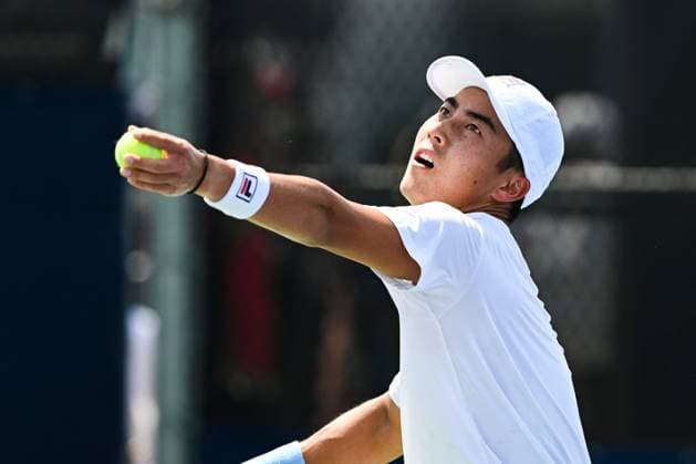 ATP National Bank Open 2024 MONTREAL, QC, CANADA AUGUST 04 Rinky Hijikata AUS serves the ball during a qualifying round match at ATP National Bank Open on August 04, 2024 at IGA Stadium in Montreal, QC, Canada Photo by David Kirouac Copyright: xBEAUTIFULxSPORTS Kirouacx