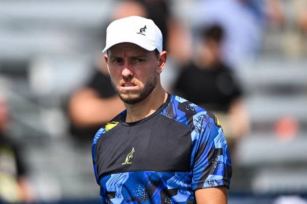 MONTREAL, QC - AUGUST 04: Look on James Duckworth (AUS) during a qualifying round match at ATP, Tennis Herren National Bank Open on August 04, 2024 at IGA Stadium in Montreal, QC (Photo by David Kirouac Icon Sportswire) TENNIS: AUG 04 National Bank Open EDITORIAL USE ONLY Icon240804002