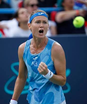 August 4, 2024: Marie Bouzkova (CZE) celebrates a point during the final of the 2024 Mubadala Citi DC Open tennis tournament being played at Rock Creek Park Tennis Center in Washington, D.C. CSM District Of Columbia United States of America - ZUMAc04_ 20240804_zma_c04_242 Copyright: xJustinxCooperx