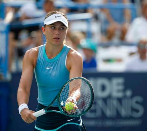 August 4, 2024: Paula Badosa (ESP) prepares to serve during the final of the 2024 Mubadala Citi DC Open tennis tournament being played at Rock Creek Park Tennis Center in Washington, D.C. CSM District Of Columbia United States of America - ZUMAc04_ 20240804_zma_c04_254 Copyright: xJustinxCooperx