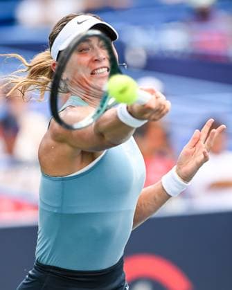 August 4, 2024, Washington, D.C, U.S: PAULA BADOSA hits a forehand during her win over Marie Bouzkova in the womenÃ¢â‚¬â ¢s final at the Rock Creek Tennis Center. Washington U.S - ZUMAg196 20240804_zap_g196_007 Copyright: xKylexGustafsonx