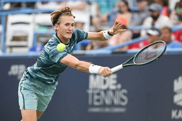 August 4, 2024, Washington, D.C, U.S: SEBASTIAN KORDA hits a backhand during his win over Flavio Cobolli in the menÃ¢â‚¬â ¢s final at the Rock Creek Tennis Center. Washington U.S - ZUMAg196 20240804_zap_g196_016 Copyright: xKylexGustafsonx